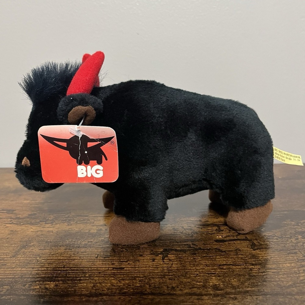 Promotional Buffalo 8" Plush From Big Spielwarenfabrik Mascot Red Horns Germany - Picture 2 of 16